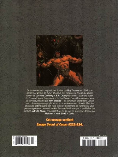 Verso de l'album The Savage Sword of Conan - La Collection Tome 72 Les hantises de la tour de la terreur