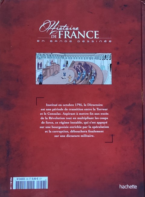 Verso de l'album Histoire de France en bande dessinée Tome 34 Le Directoire 1795-1799