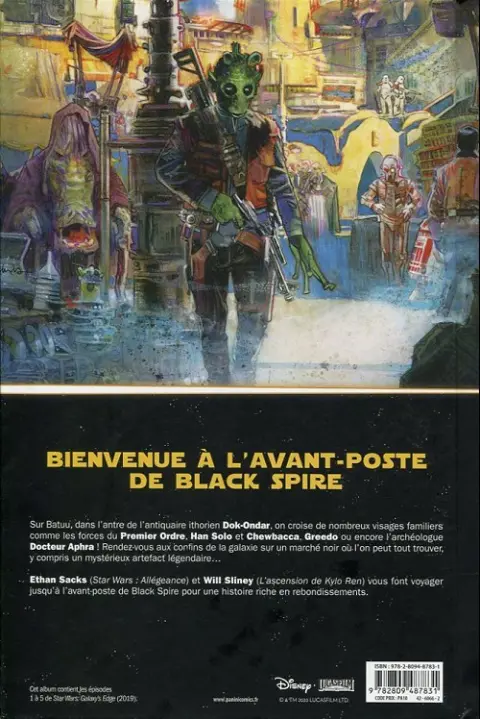 Verso de l'album Star wars - Galaxy's edge