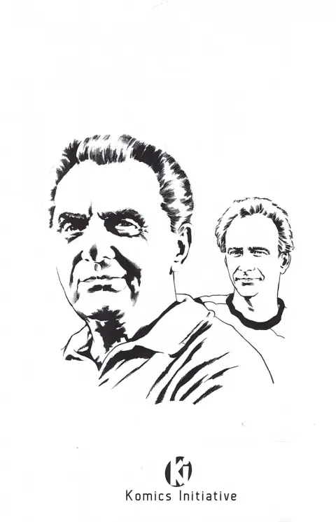 Verso de l'album La dernière interview de Jack Kirby