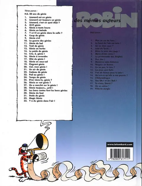 Verso de l'album Léonard Tome 13 Génie en herbe