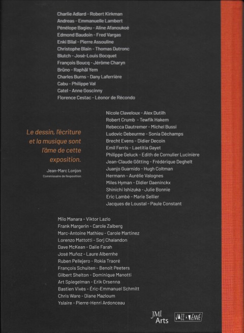 Verso de l'album 40 bulles de jazz 40 dessinateurs & 40 écrivains