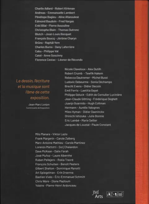 Verso de l'album 40 bulles de jazz 40 dessinateurs & 40 écrivains