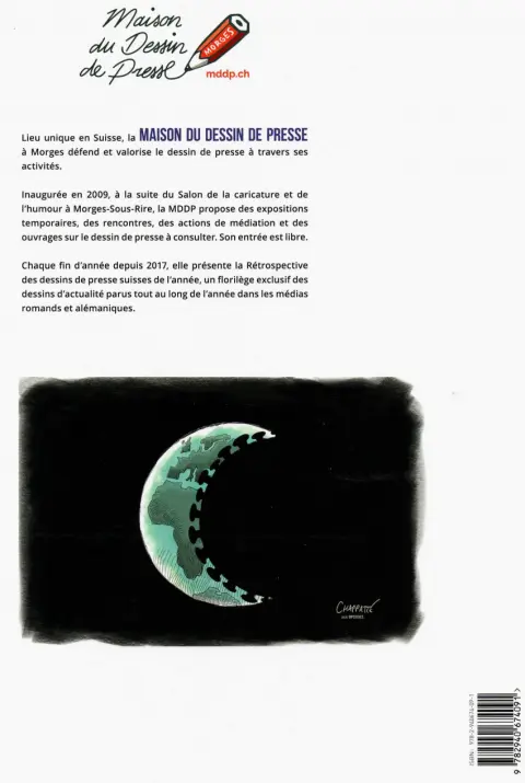 Verso de l'album Rétro du dessin de presse suisse 2020
