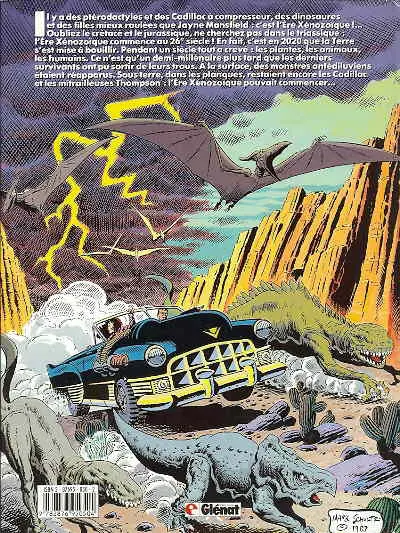Verso de l'album Chroniques de l'ère Xénozoïque Tome 1 Jack Cadillac