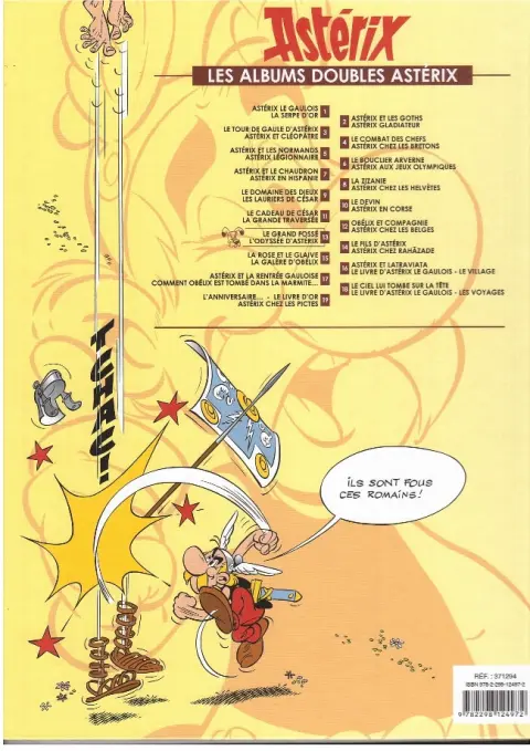 Verso de l'album Astérix Tomes 25 et 26 Le grand fossé / L'odyssée d'Astérix