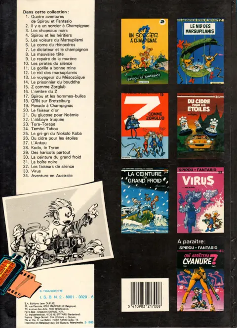Verso de l'album Spirou et Fantasio Tome 18 QRN sur Bretzelburg