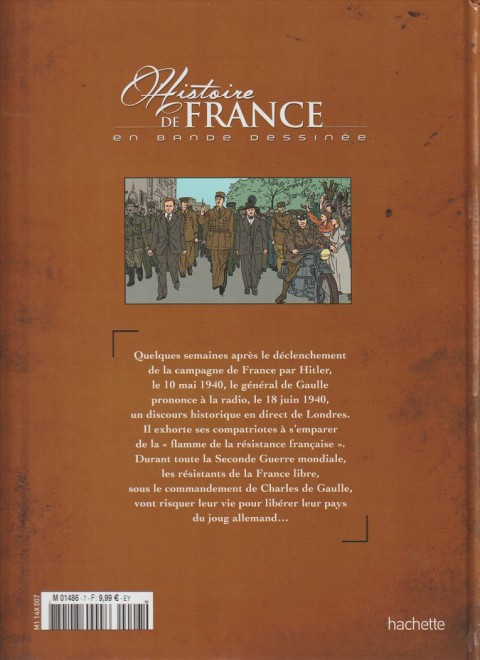 Verso de l'album Histoire de France en bande dessinée Tome 53 De Gaulle la résistance et la France libre 1940/1944