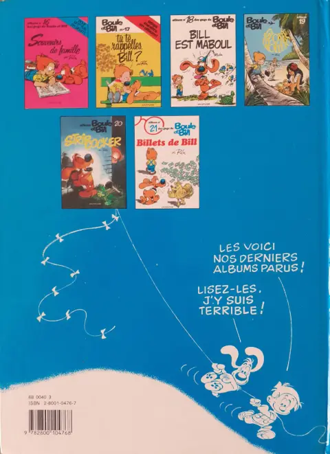 Verso de l'album Boule & Bill Tome 12 Ce coquin de cocker