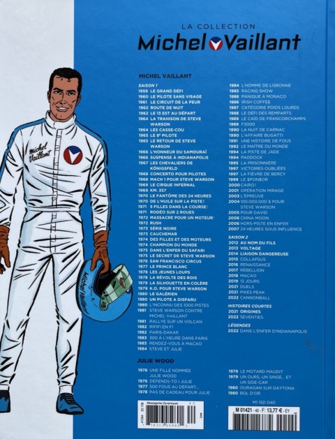 Verso de l'album Michel Vaillant La Collection 40 Un pilote a disparu