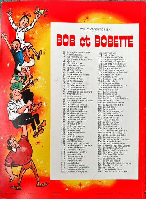 Verso de l'album Bob et Bobette Tome 135 Le joueur impénitent