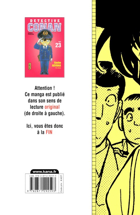 Verso de l'album Détective Conan 23