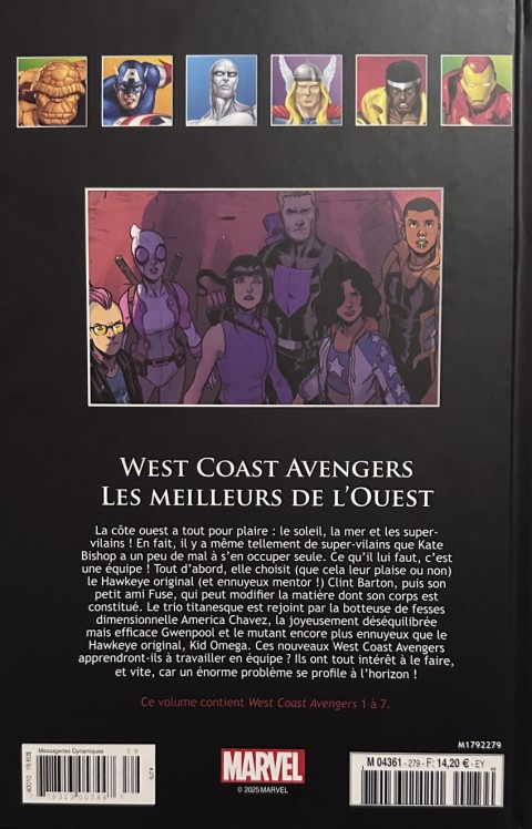 Verso de l'album Marvel Comics - La collection de référence Tome 279 West Coast Avengers : Les meilleurs de l'ouest