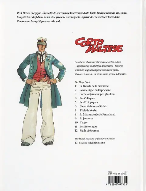 Verso de l'album Corto Maltese Tome 1 La Ballade de la mer salée