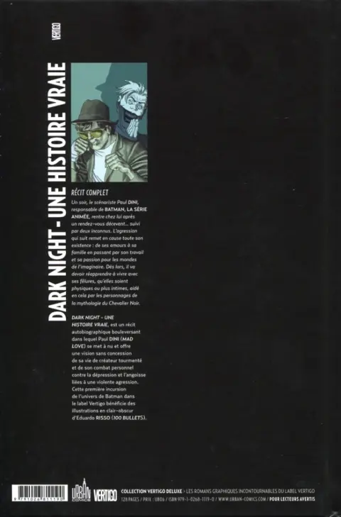 Verso de l'album Dark Night Une histoire vraie