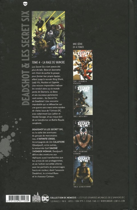 Verso de l'album Deadshot & les Secret Six Tome 4 La rage de vaincre
