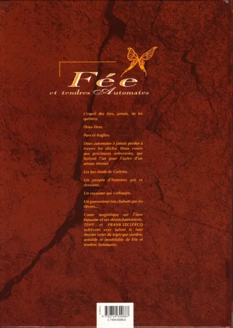 Verso de l'album Fée et tendres automates Tome 3 Wolfgang Miyaké