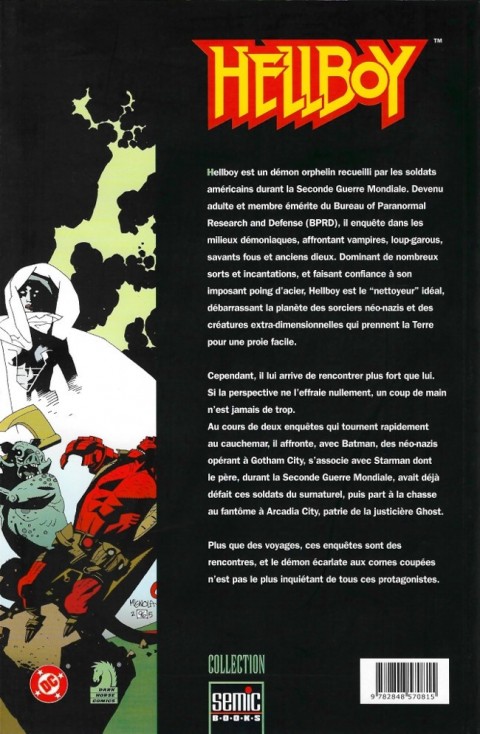 Verso de l'album Hellboy : Rencontres