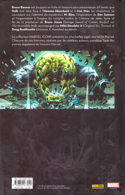Verso de l'album Hulk Tome 2