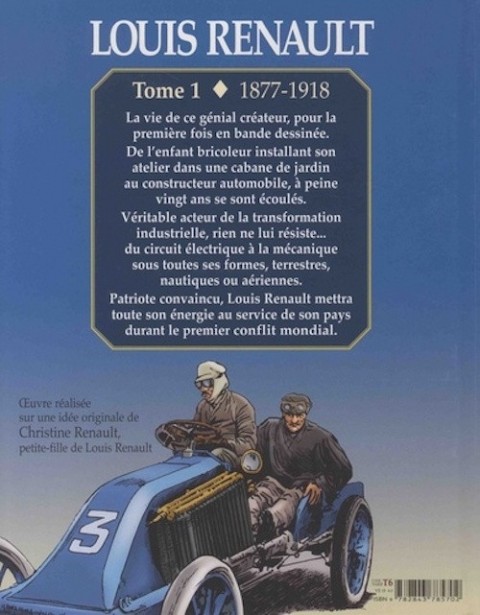 Verso de l'album Louis Renault Tome 1 1977-1918 - Inventeur de génie et artisan de la Victoire