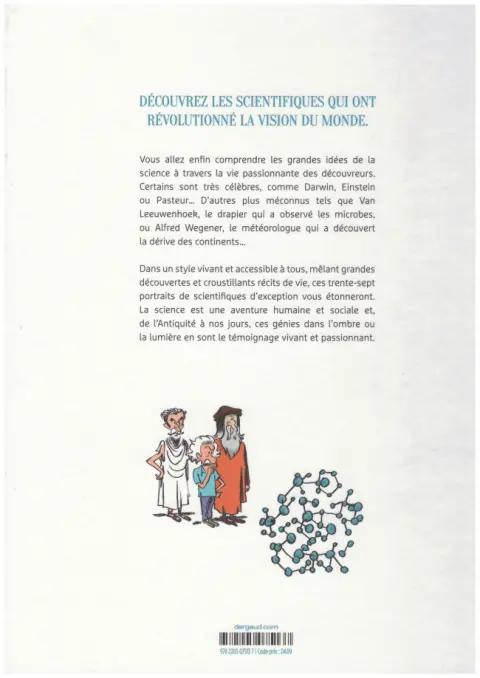Verso de l'album La Planète des sciences Encyclopédie universelle des scientifiques