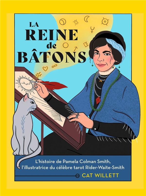 Couverture de l'album La Reine de Bâtons L'histoire de Pamela Colman Smith, l'illustratrice du célèbre tarot Rider-Waite-Smith