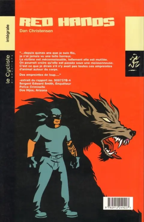 Verso de l'album Red hands Une enquête des détectives Santa Cruz et Clay