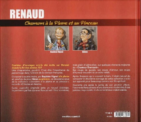 Verso de l'album Chansons à la plume et au pinceau 2 Renaud