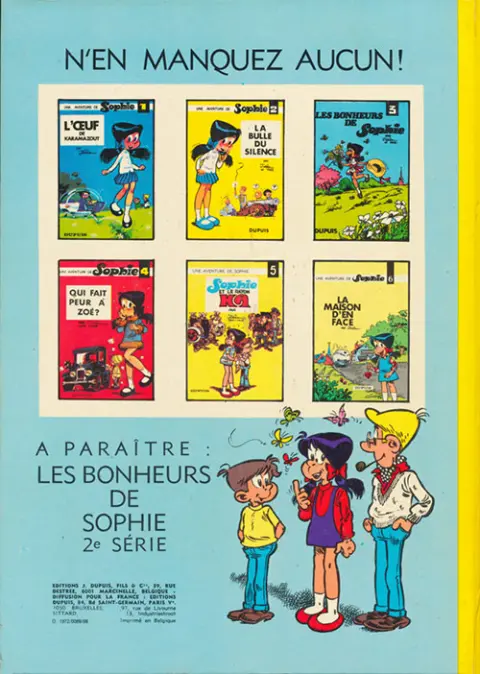 Verso de l'album Sophie Tome 7 Sophie et le cube qui parle