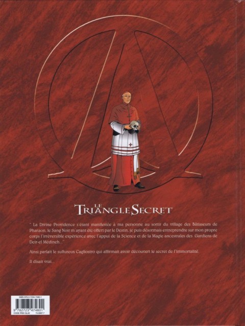 Verso de l'album Le Triangle secret - Les Gardiens du Sang Tome 3 Le Carnet de Cagliostro