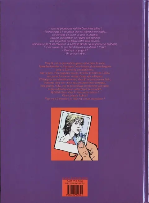 Verso de l'album Une stupéfiante aventure de Viny K. Tome 1 Une si jolie petite gueule