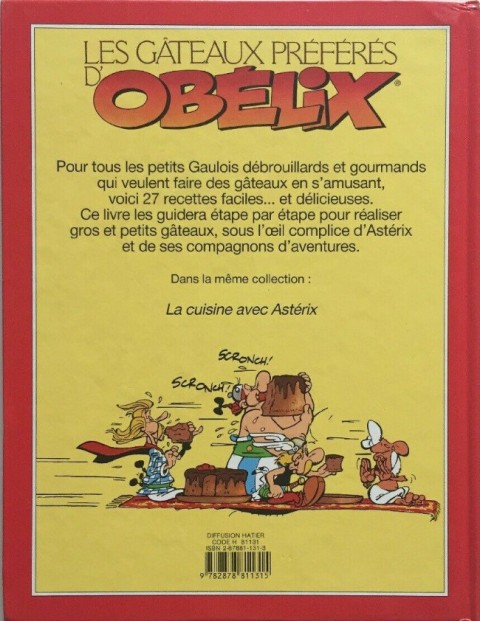 Verso de l'album Astérix Les Gâteaux préférés d'Obélix pour petits Gaulois débrouillards et gourmands