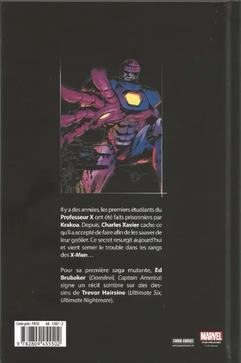 Verso de l'album X-Men - Genèse Mortelle