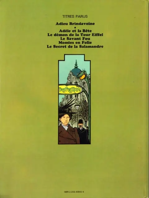 Verso de l'album Les Aventures Extraordinaires d'Adèle Blanc-Sec Tome 2 Le Démon de la Tour Eiffel