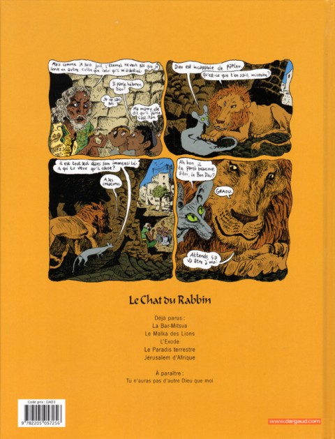 Verso de l'album Le Chat du Rabbin Tome 4 Le Paradis Terrestre