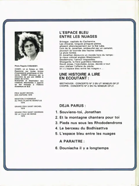 Verso de l'album Jonathan Tome 5 L'espace bleu entre les nuages