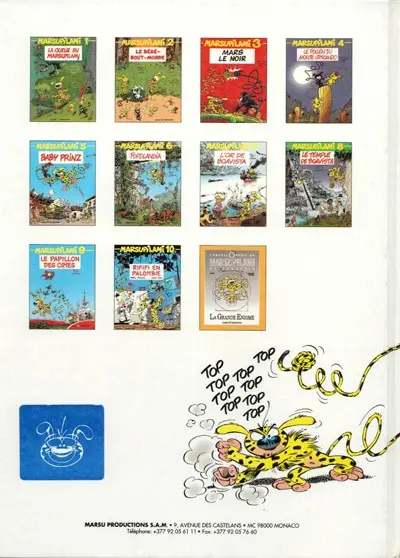 Verso de l'album Marsupilami Tome 3 Mars le noir