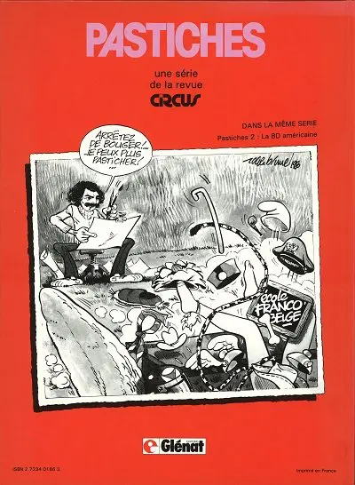 Verso de l'album Pastiches Tome 1 Ecole franco-belge
