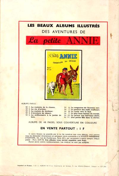 Verso de l'album La Petite Annie Tome 9 Le plus beau bateau du monde