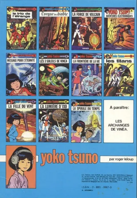 Verso de l'album Yoko Tsuno Tome 2 L'orgue du diable