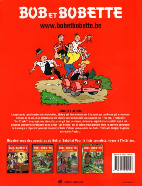 Verso de l'album Bob et Bobette Tome 330 Fanas de freaks