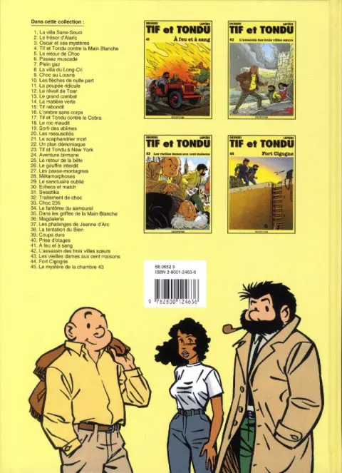 Verso de l'album Tif et Tondu Tome 45 Le mystère de la chambre 43