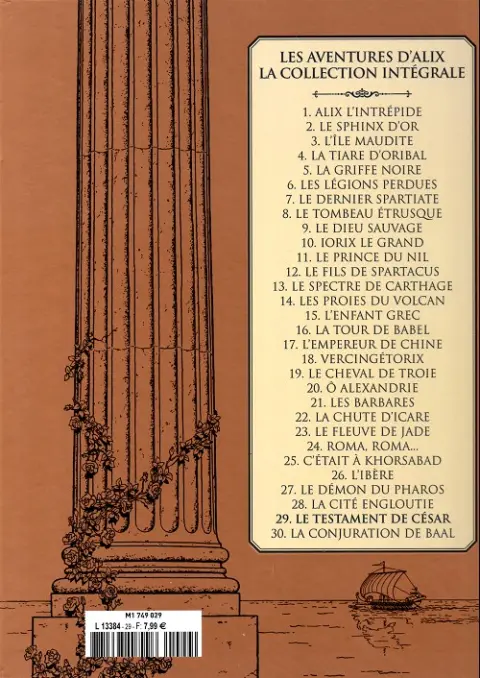 Verso de l'album Alix La collection Tome 29 Le testament de César