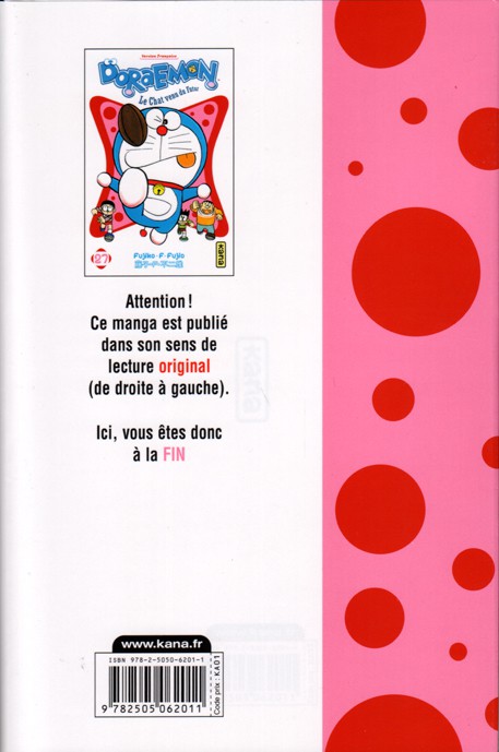 Verso de l'album Doraemon, le Chat venu du futur Tome 27