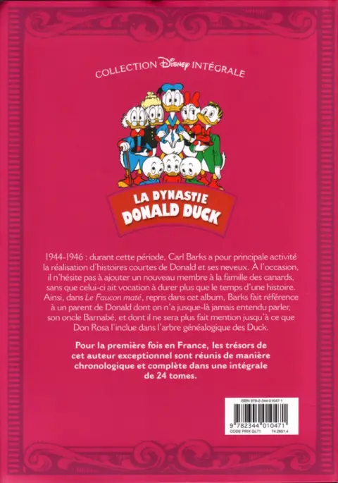 Verso de l'album La Dynastie Donald Duck Tome 20 L'or de glace et autres histoires (1944 - 1946)