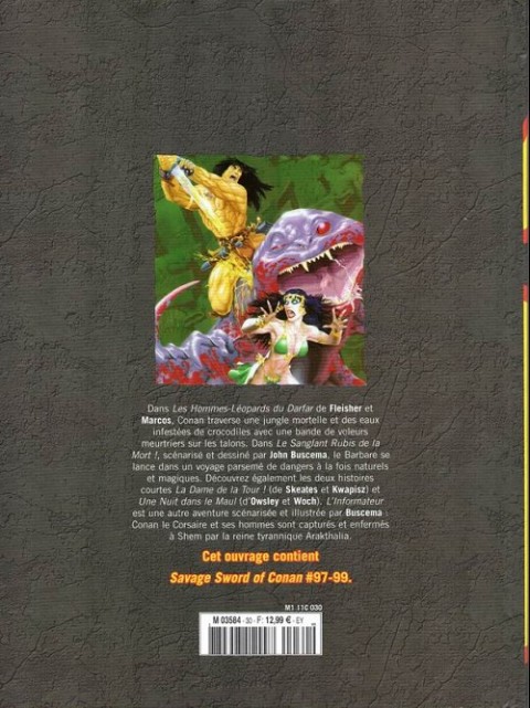 Verso de l'album The Savage Sword of Conan - La Collection Tome 30 Les hommes-léopards du Darfar