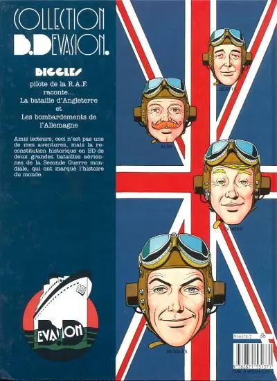 Verso de l'album Biggles raconte Tome 1 La Bataille d'Angleterre