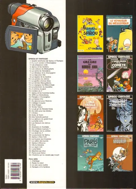 Verso de l'album Spirou et Fantasio Tome 40 La Frousse aux trousses