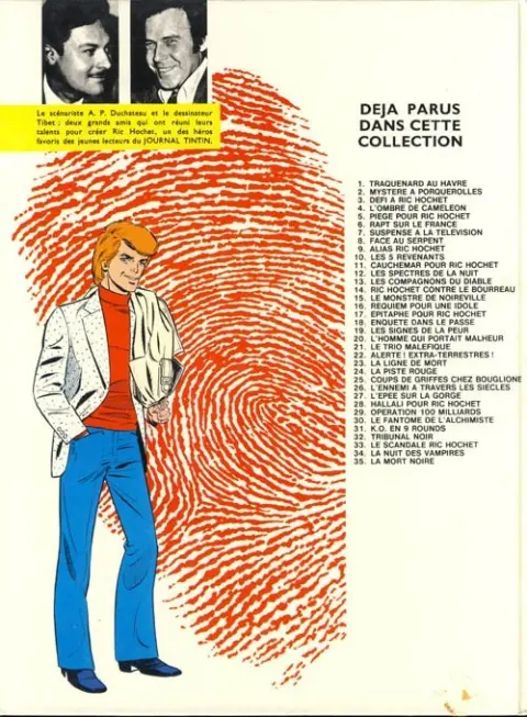 Verso de l'album Ric Hochet Tome 33 Le scandale Ric Hochet