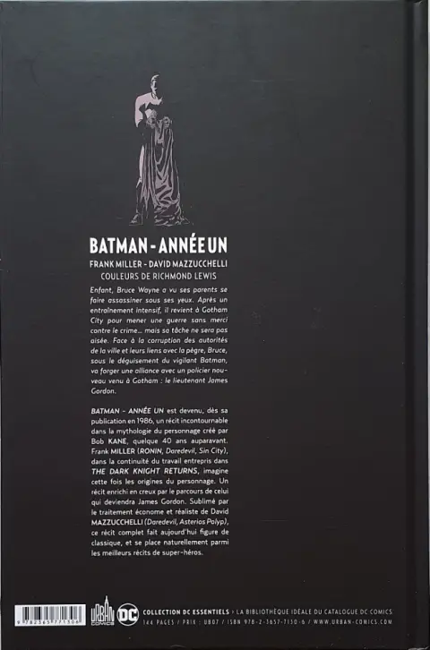 Verso de l'album Batman : Année un